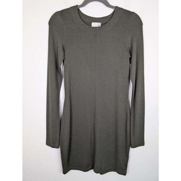 Wilfred Free Dress Long Sleeve Front Seam Olive Green Classic Neutral Size M - Picture 1 of 11